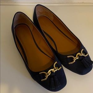 Navy Banana Republic flats size 9 gold detail